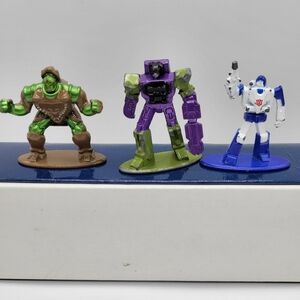Lot of 3 JADA toys -Nano Metalfigs -Rhinox TRANSFORMERS  2023 SCORPONOK Cast